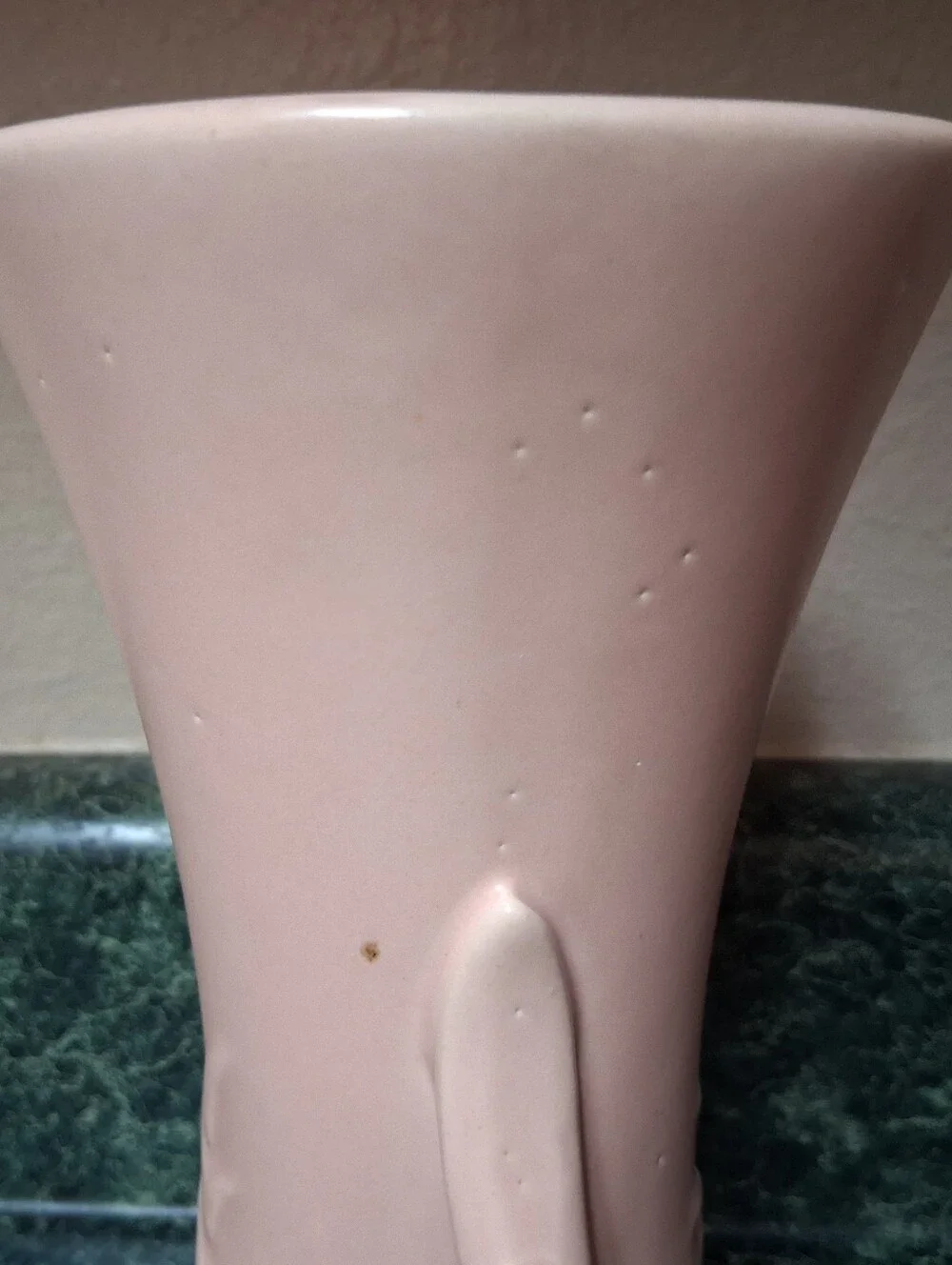 Vintage McCoy Pottery Pink  Handled Vase 8  1/2